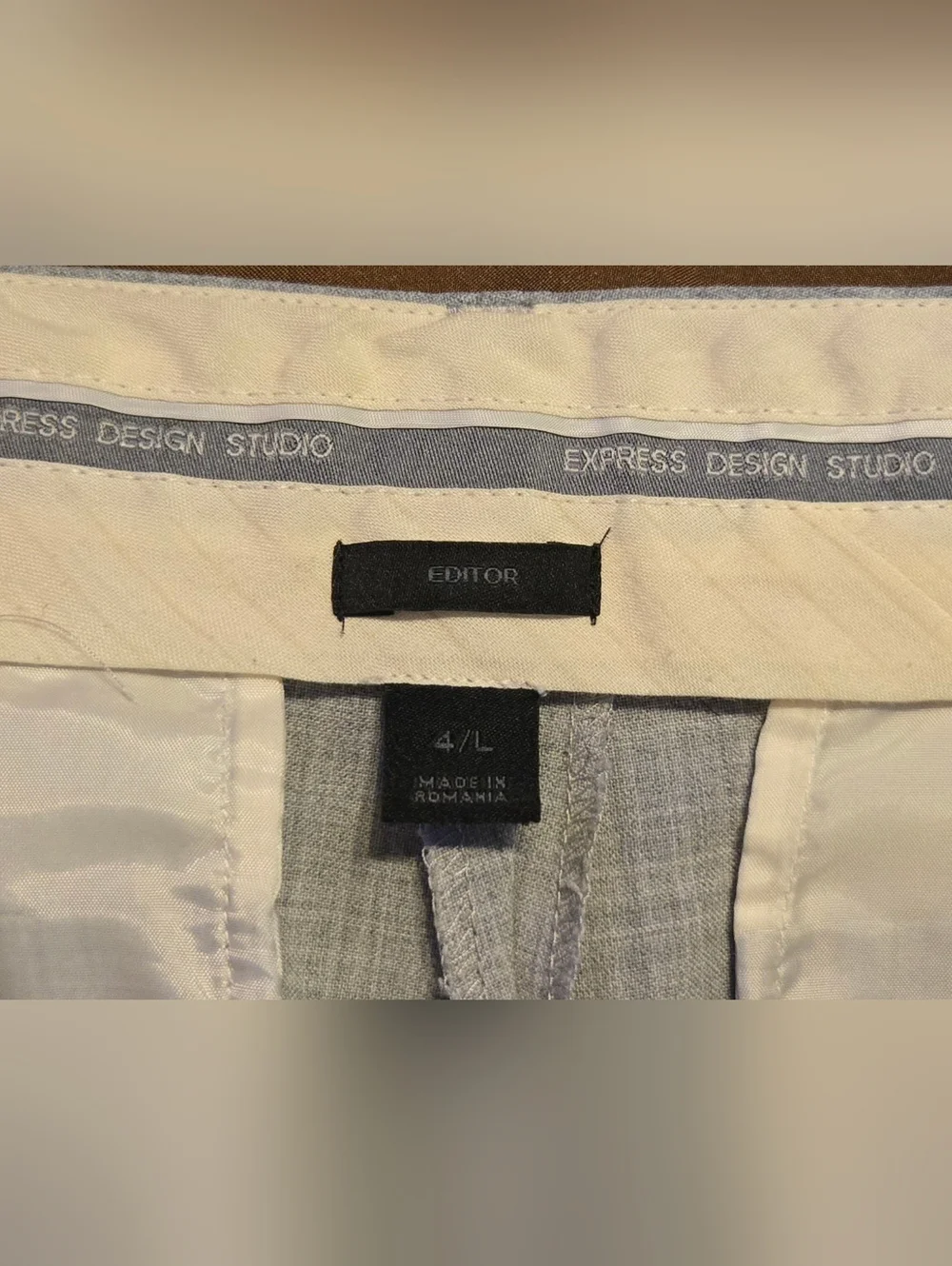Express Editor Dress Pants Gray Bootcut Slacks Size 4 Long Y2K Work Trousers - Picture 2 of 8